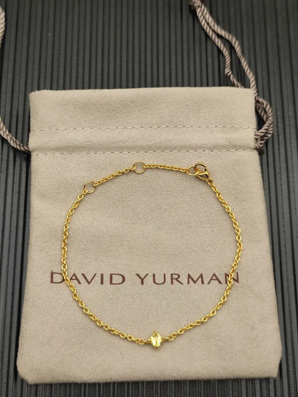David Yurman Gold Solitaire Yellow Diamond Bracelet